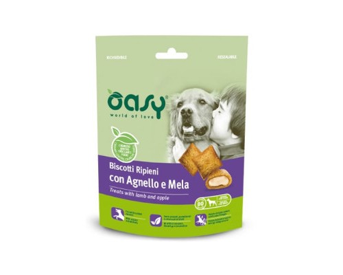Ласощі для собак OASY TREATS Ягня та яблуко 80 г (8053017346205)