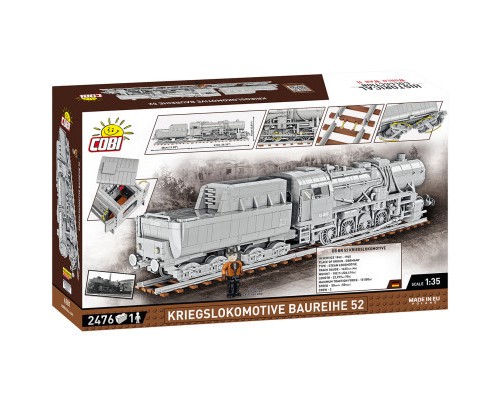 Конструктор Cobi Локомотив Kriegslokomotive Class 52 1:35, 2476 деталей (COBI-6281)