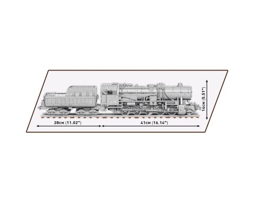 Конструктор Cobi Локомотив Kriegslokomotive Class 52 1:35, 2476 деталей (COBI-6281)