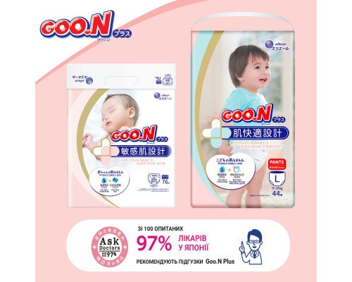 Підгузки GOO.N Plus для дітей 13-25 кг розмір XXL унісекс 56 шт (21000634-2)