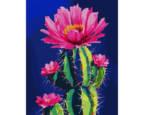 Картина по номерам Santi Квітучий кактус, 40*50 см алмазна мозаїка (954871)