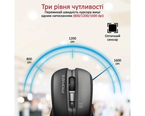 Мишка Promate Contour Wireless Black (contour.black)