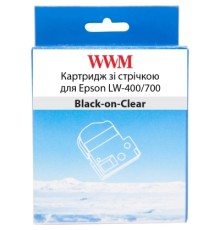 Стрічка для принтера етикеток WWM для Epson LW-400/700 18mm х 8m Black-on-Clear (WWM-ST18K)