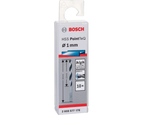Свердло Bosch по металу HSS-PointTeQ, 1х12х34мм, 10шт (2.608.577.178)