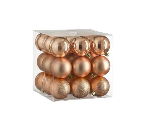 Ялинкова іграшка House Of Seasons Кульки Пластик 27 шт D6 см Персик (8720967923274)