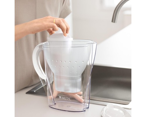 Фільтр-глечик Brita Marella Memo MXPro 2.4л (1.4л води) з фільтр-картриджем 3шт, білий (1052791)