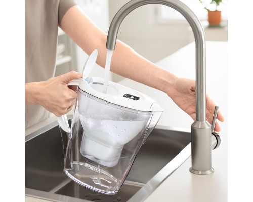 Фільтр-глечик Brita Marella Memo MXPro 2.4л (1.4л води) з фільтр-картриджем 3шт, білий (1052791)