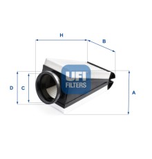 Повітряний фільтр для автомобіля UFI 30.B87.00