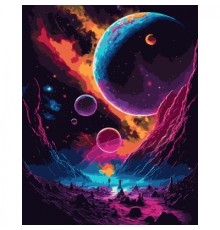 Картина по номерам Santi Фантазійний космос, 40*50см, LED підсвітка (955046)