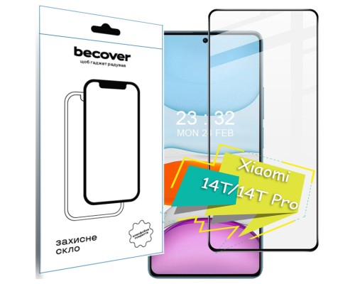Скло захисне BeCover Xiaomi 14T/14T Pro Black (713322)