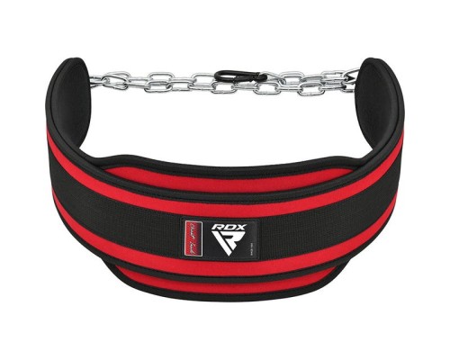 Обважнювач RDX Пояс з ланцюгом T7 Pro Dipping Belt 2 Layer Red (WDB-T7R)