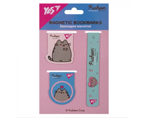 Закладки для книг Yes магнітні Pusheen 3 шт (708349)