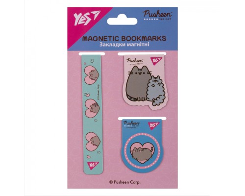 Закладки для книг Yes магнітні Pusheen 3 шт (708349)