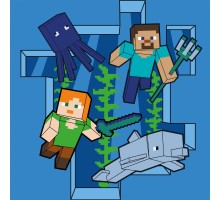 Картина по номерам Santi Майнкрафт Стів та Алекс у підводному світі 25х25см (955475)