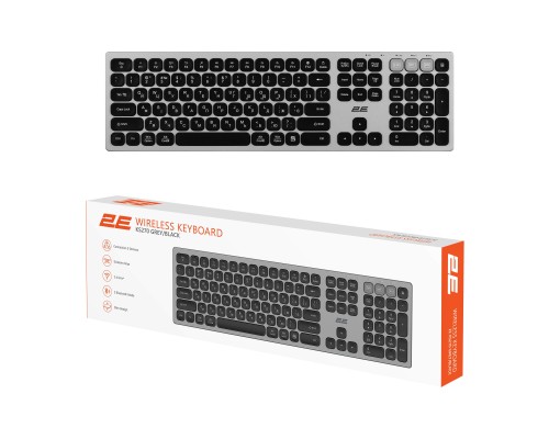 Клавіатура 2E KS270 109key Wireless UA Grey/Black (2E-KS270WBGR_UA)