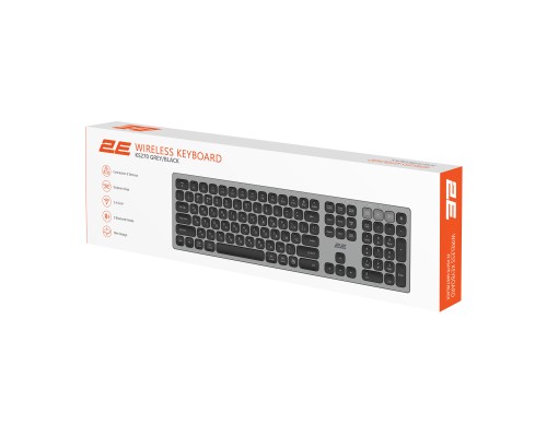 Клавіатура 2E KS270 109key Wireless UA Grey/Black (2E-KS270WBGR_UA)