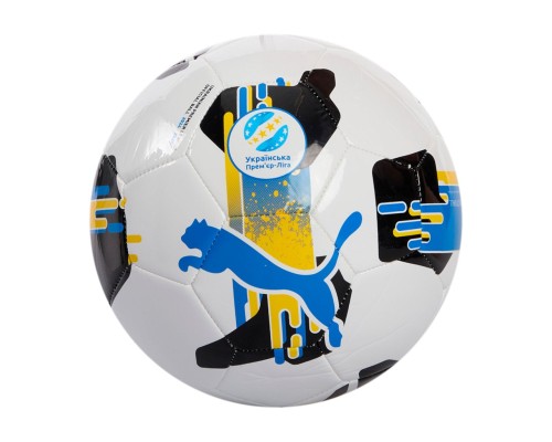 М'яч футбольний Puma Orbita UPL (MS) 084593-01 білий, чорний, жовтий, блакитний 5 (4067982253011)