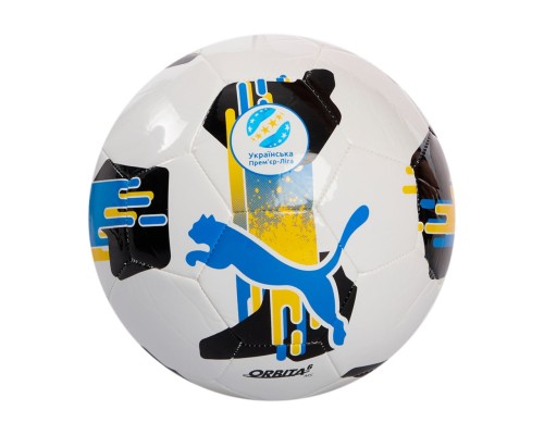М'яч футбольний Puma Orbita UPL (MS) 084593-01 білий, чорний, жовтий, блакитний 5 (4067982253011)