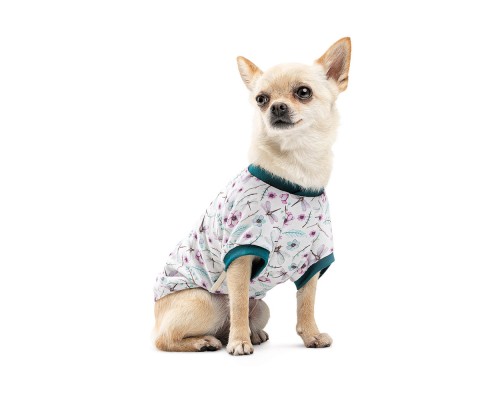 Футболка для тварин Pet Fashion Flora L біла з квітковим принтом (4823082441457)