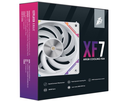 Кулер до корпусу 1stPlayer XF7 White (XF7-WH-1IN1)