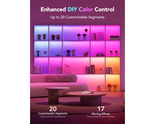 Світлодіодна стрічка Govee H100E LED Compatible extension of H61E1, 1.0m, RGBIC , WI-FI/Bluetooth, white (H100E0D1)