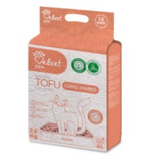 Наповнювач для туалету Velvet Paw TOFU для довгошерстих котів з персиковою есенцією (1.5 мм) 2.6 кг (TOF70056)