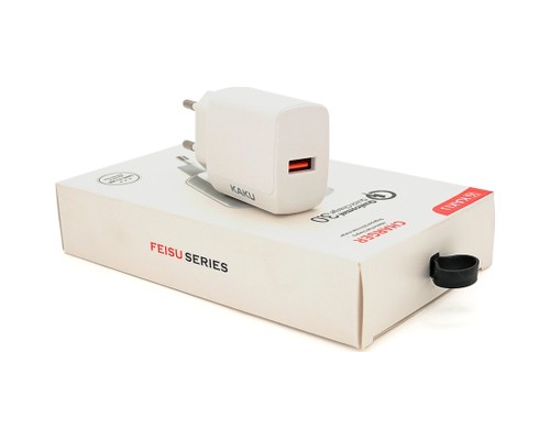 Зарядний пристрій iKAKU USB QC3.0 white (KSC-178-FEISU)