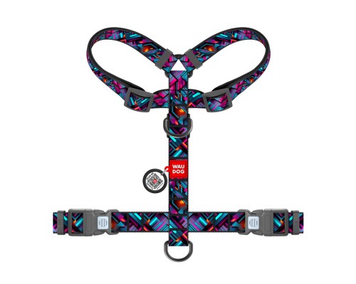 Шлея для собак WAUDOG Nylon анатомічна H-подібна з QR-паспортом 
