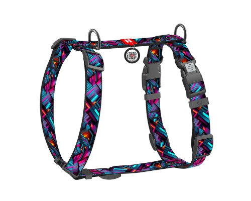 Шлея для собак WAUDOG Nylon анатомічна H-подібна з QR-паспортом 