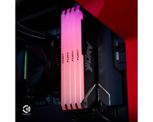 Модуль пам'яті для комп'ютера DDR4 16GB 3200 MHz Beast RGB Kingston Fury (ex.HyperX) (KF432C16BB12A/16WP)