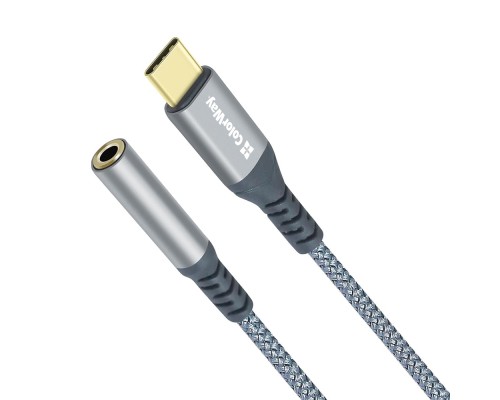 Перехідник USB-C to 3.5mm F 0.14m gray ColorWay (CW-AD-CJ)