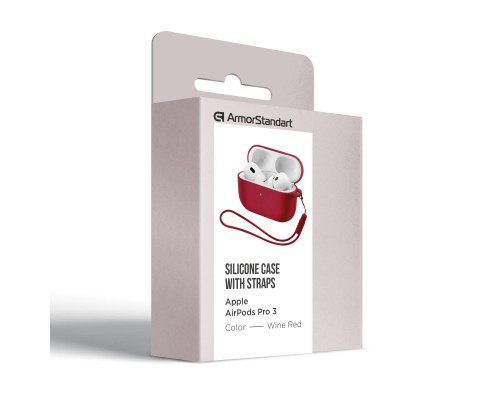 Чохол для навушників Armorstandart Silicone Case для Apple Airpods Pro 3 Wine Red (ARM88302)