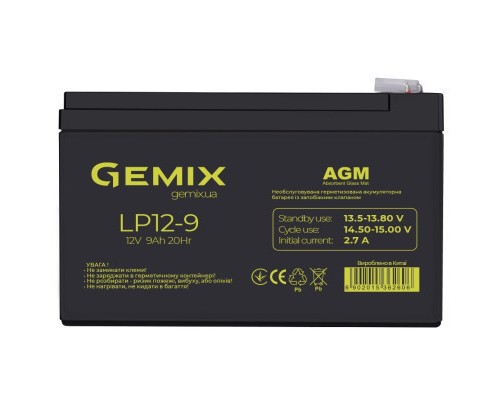 Батарея до ДБЖ Gemix LP 12В 9Ач (LP12-9) 