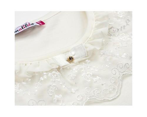 Кофта дитяча Matilda з мереживною оборкою (4802-140G-cream)