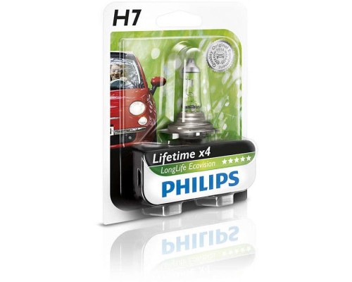 Автолампа Philips H7 LongLife EcoVision, 1шт (12972LLECOB1)