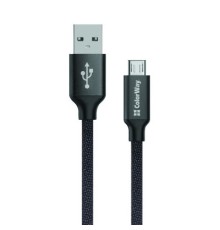 Дата кабель USB 2.0 AM to Micro 5P 1.0m black ColorWay (CW-CBUM002-BK)