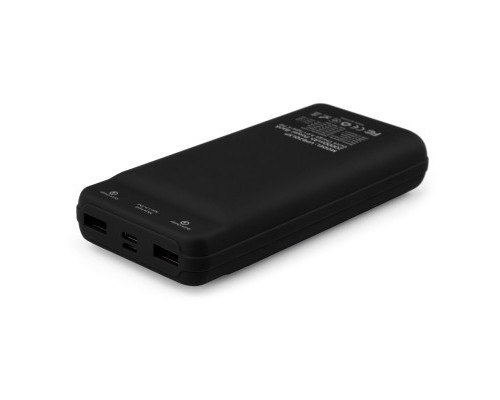 Батарея універсальна Vinga 20000 mAh QC3.0 Display soft touch black (VPB2QLSBK) 