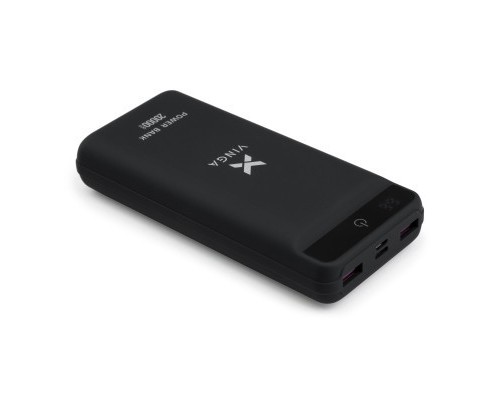 Батарея універсальна Vinga 20000 mAh QC3.0 Display soft touch black (VPB2QLSBK) 