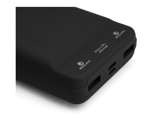 Батарея універсальна Vinga 20000 mAh QC3.0 Display soft touch black (VPB2QLSBK) 