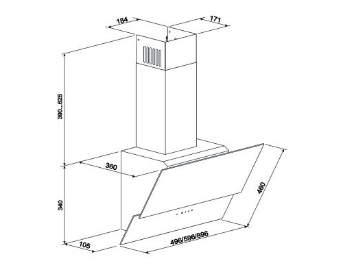 Витяжка кухонна Eleyus Element 1000 60 BG (Element100060BG)