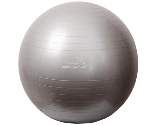 М'яч для фітнесу PowerPlay 4001 75см Silver + насос (PP_4001_75_Silver)