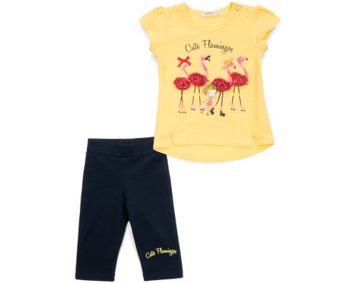 Футболка дитяча Breeze з фламінго і капрі (13490-104G-yellow)