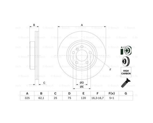 Гальмівний диск Bosch 0 986 479 348
