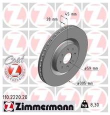 Гальмівний диск ZIMMERMANN 110.2220.20