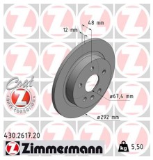 Гальмівний диск ZIMMERMANN 430.2617.20