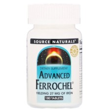 Мінерали Source Naturals Залізо, вдосконалена формула, Advanced Ferrochel, 180 таб (SN1456)