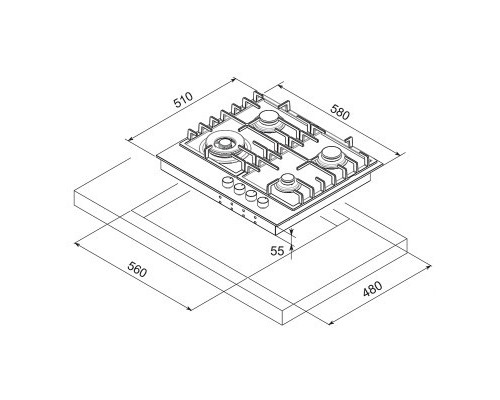 Варочна поверхня Freggia HCG640VGTW