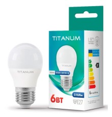 Лампочка TITANUM G45 6W E27 3000K (TLG4506273)