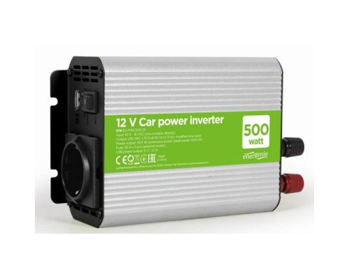 Автомобільний інвертор EnerGenie 12V/220V 500 Вт (EG-PWC500-01) 