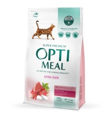 Сухий корм для кішок Optimeal зі смаком телятини 700 г (4820215364683)